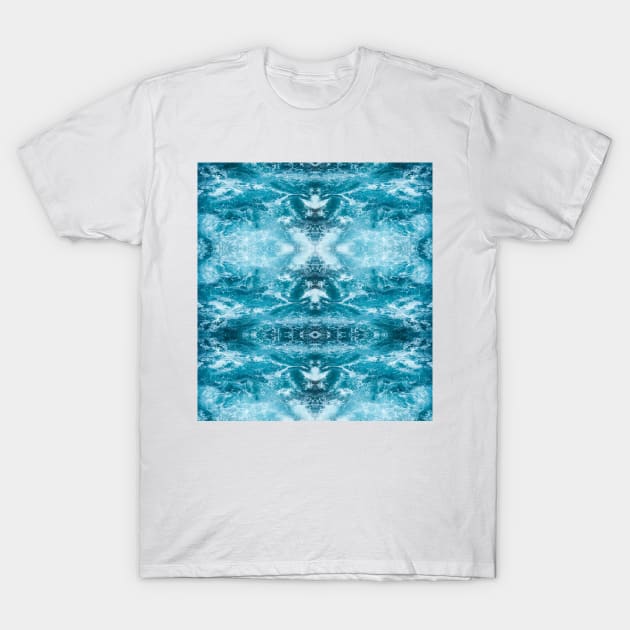 Blue Ocean Waves on the summer beach under palm tree T-Shirt by Alex